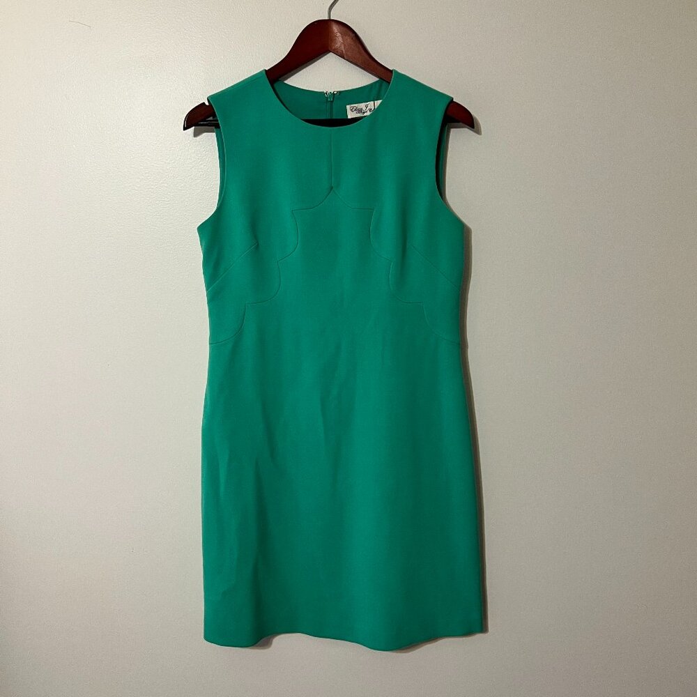 Eliza J | Jade Green Sleeveless Scalloped Shift Dress | Size 8